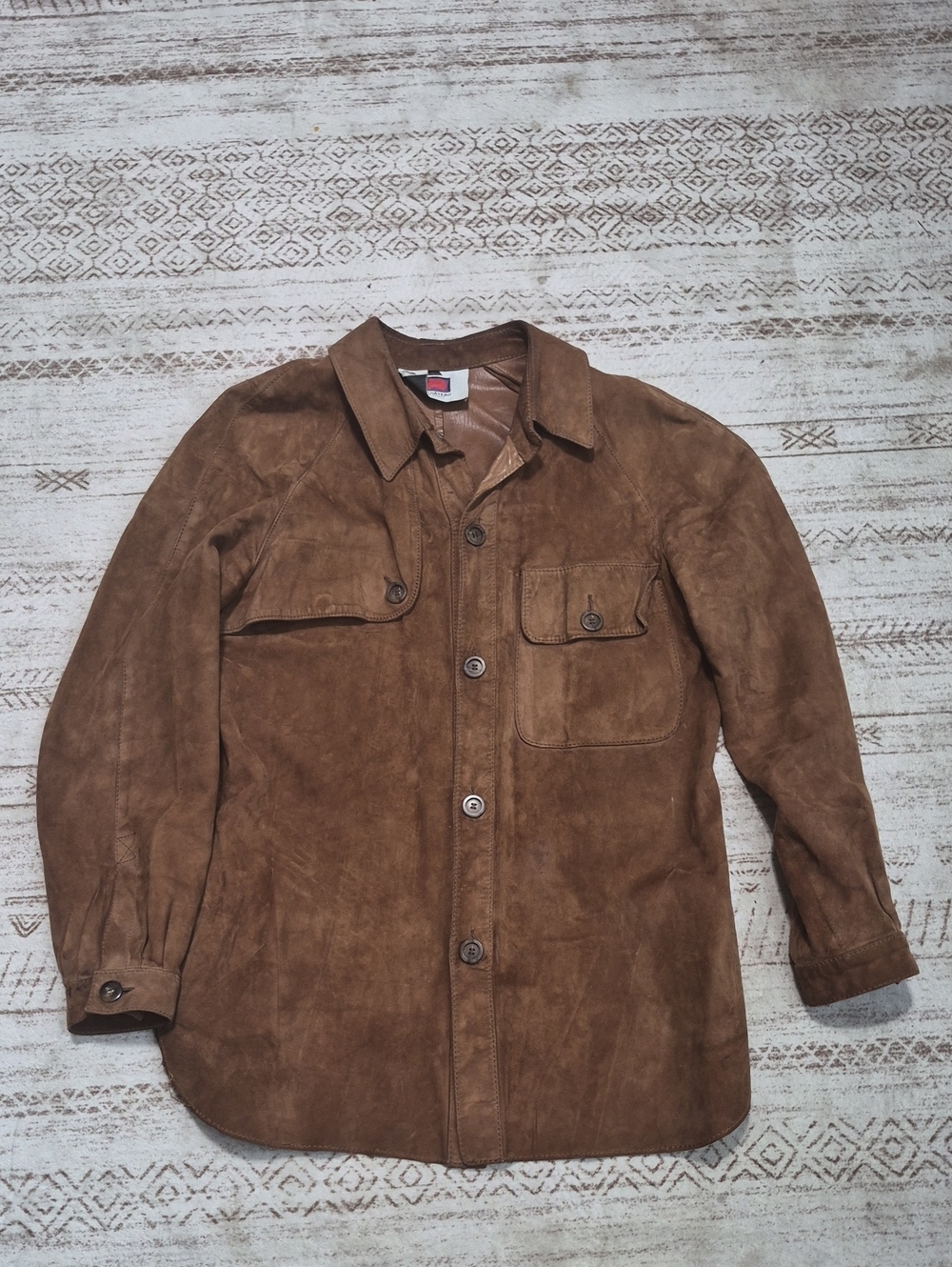 le château Y2K Brown Suede Military-Style Field Jacket